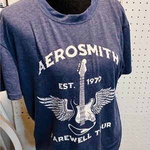 Aerosmith Navy Graphic Tee - White Print